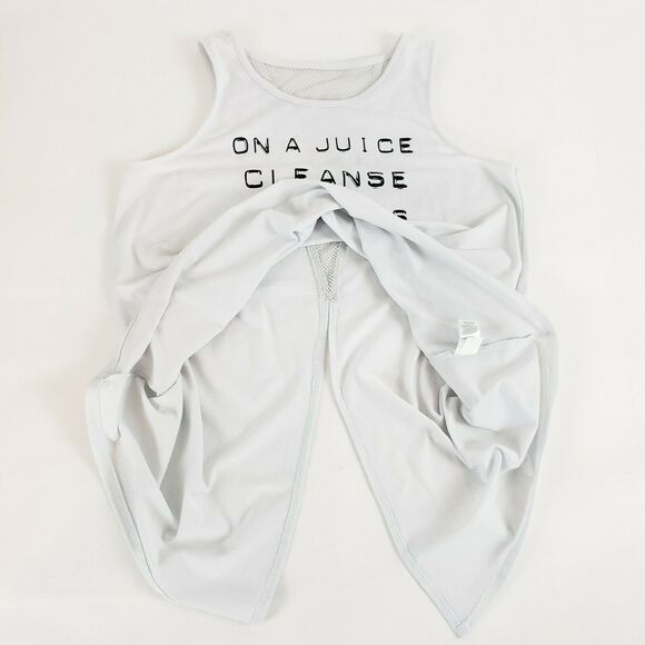 Jessica Simpson The Warm Up Split Back Graphic Tank Top Glowing White Size M - Picture 5 of 10